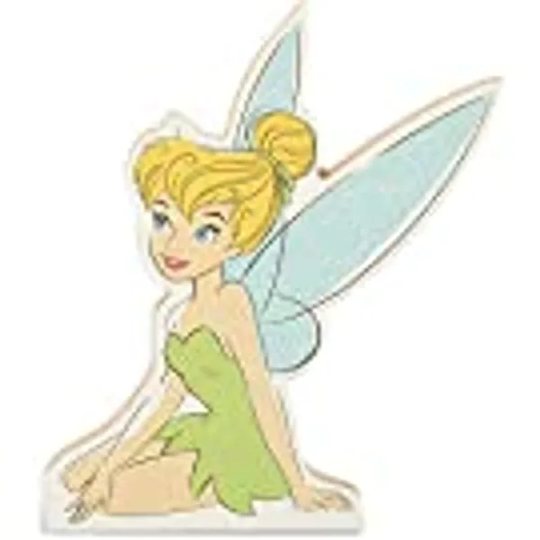 Disney Peter Pan Tinker Bell Shelf Sitter Decor - Chunky Wood Block Cutout for Kids' Bedroom, Play Room or Office