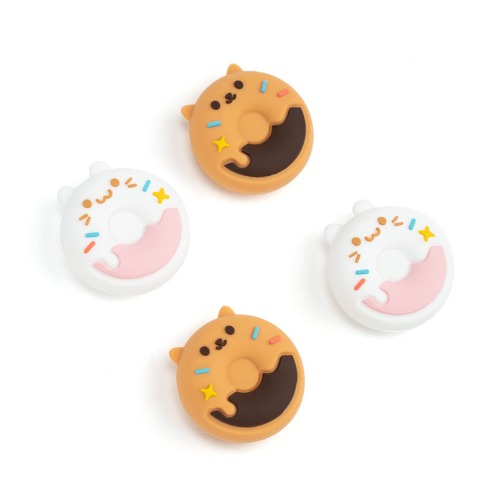 DLseego Kawaii Thumb Grips Caps Kompatibel mit Switch/Switch Lite, 4 STÜCKE Soft Silikon Analog Thumbstick für Switch OLED Console & Joy-Con Controller,Weiß & Ausleihen - Weiß und Ausleihen