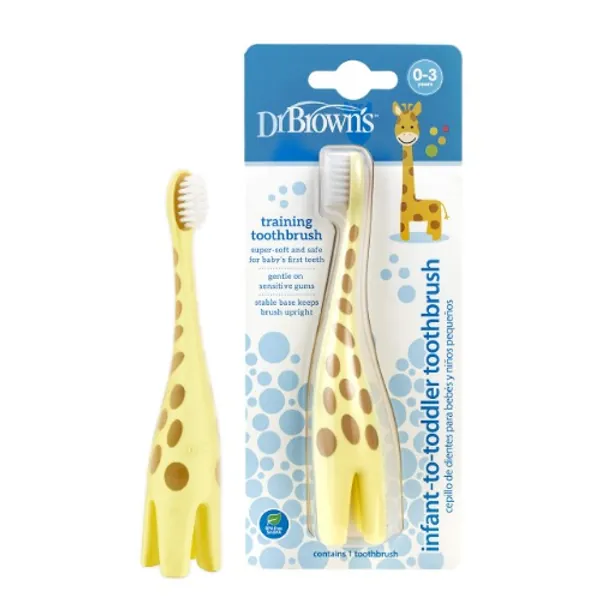 Dr. Brown's Infant-to-Toddler Toothbrush, Giraffe, 0.08125 Pound - 1 Count (Pack of 1) Toothbrush