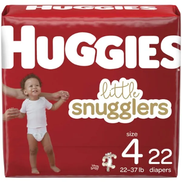 Diapers Size 4 - Huggies Little Snugglers Disposable Baby Diapers, 22ct, Jumbo Pack