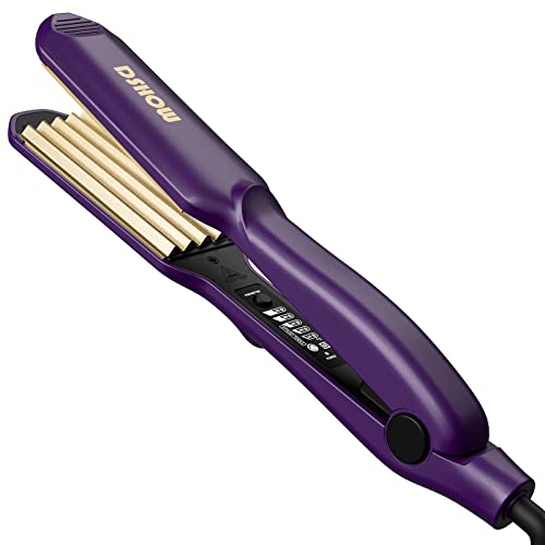 Crimping Iron Hair Crimper for Hair DSHOW Hair Waver Volumizing Crimper with Titanium Ceramic Plates Styling Tools for Women Girls (Purple) - Purple