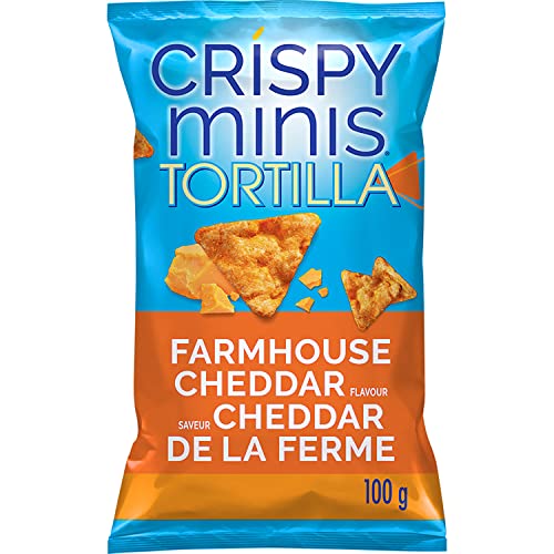 Quaker® Crispy Minis® Tortilla Farmhouse Cheddar 100g - 100 g (Pack of 1) - Rice Chips - Farmhouse Cheddar