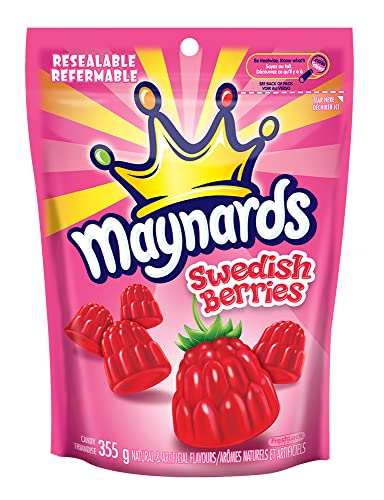 Maynards Swedish Berries Gummy Candy, 355g, Back to School Treats - Swedish Berries