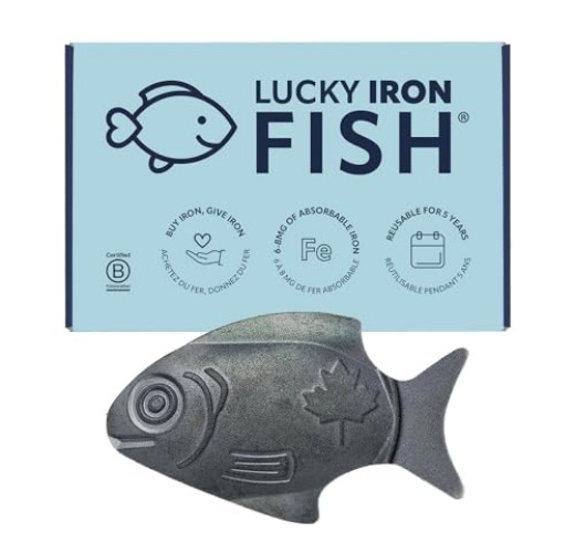 Lucky Iron Fish Ⓡ A Natural Source of Iron - The Original Cooking Tool to Add Iron to Liquid-Based Meals, Reduce Iron Deficiency Risks - an Iron Supplement Alternative, Ideal for Menstruators & Vegans - Fish
