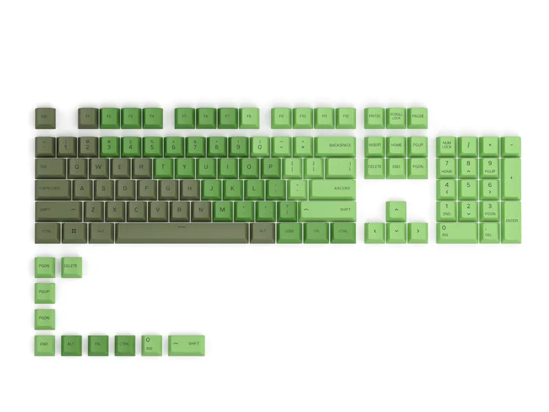 Glorious GPBT Dye Sublimated Keycaps (Olive) - Thick PBT Plastic 114 Keycap Set for 100% Full Size, 85% 80% TKL, 60% Compact, 75% Mechanical Keyboards - Olive