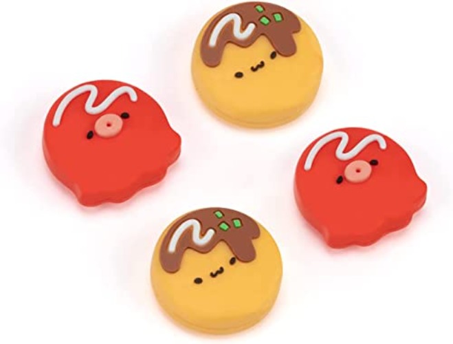 Takoyaki Cute Thumb Grip Caps Nintendo Switch / OLED / Switch Lite ,Soft Silicone Joystick Rocker Cover,4PCS