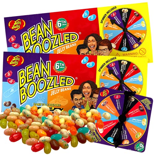 Jelly Bean BeanBoozled Game 6th Edition, Challenge Kit with Spinner and Assorted Beans, Weird Flavored Chewy Candies, Pack of 2 - Assorted - 2 Count (Pack of 1)