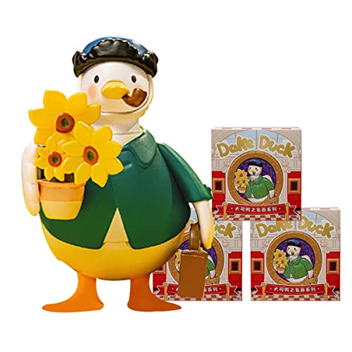 Dake Duck World Famous Painting Series Mystery Box Toy Action Figure Blind Box Cute Popular Collectible Toys Girl Birthday Party Gift Christmas Holiday Room Desktop Decoration (3PC) - 3PC