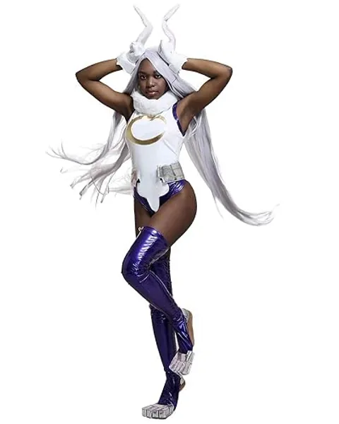 miccostumes Women's Anime Rabbit Hero Cosplay Costume Bodysuit - X-Large - White