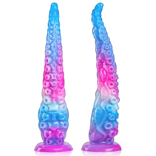 Fantasy Tentacle Dildo Sex Toys - 12.9'' Huge Anal Dildo Adult Toy, Strong Suction Cup Monster Dildo Anal Toys for C U G-Spot Stimulation, Silicone Horse Dildo Machine for Men Women Couples Sex Toy - PinkBlue-12.9''