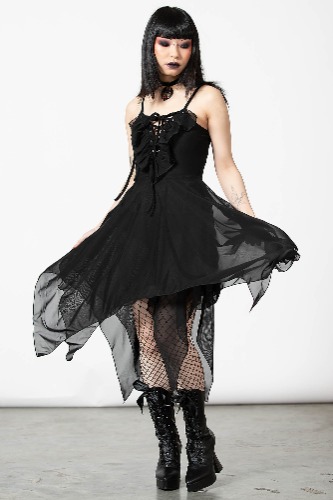 Anshee Lace-Up Dress | XL / Black / 92% Polyester 8% Elastane