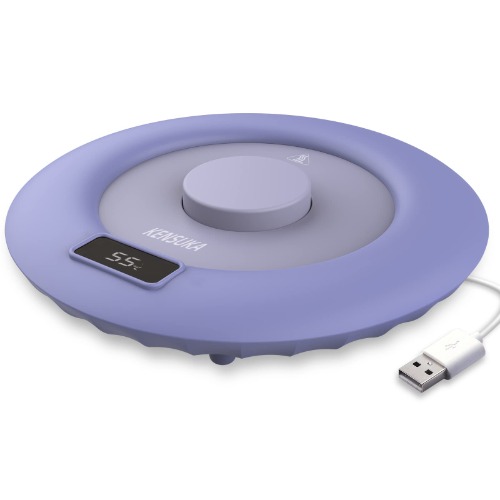 KENSUKA Coffee Mug Warmer for Office Desk, Electronic Coffee Cup Warmers USB 5V/2A Power Input, Gravity Induction Operation, 55℃ Constant Temperature Heated Coaster for Tea, Milk, Drink, etc- Purple