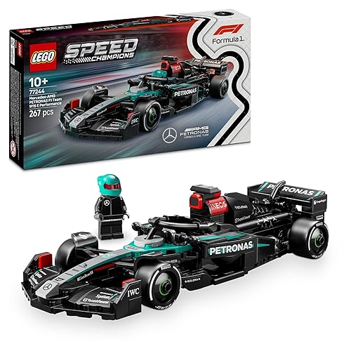 LEGO Speed Champions Mercedes-AMG F1 W15 Race Car Toy with a Collectible Formula 1 Driver Minifigure - Model Kits for 10+ Year Old Boys & Girls or Adult Motorsport Fans 77244