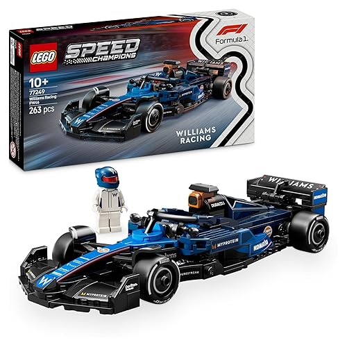 LEGO Speed Champions Williams Racing FW46 F1 Race Car Toy with a Collectible Formula 1 Driver Minifigure - Model Kits for 10+ Year Old Boys & Girls or Adult Motorsport Fans 77249