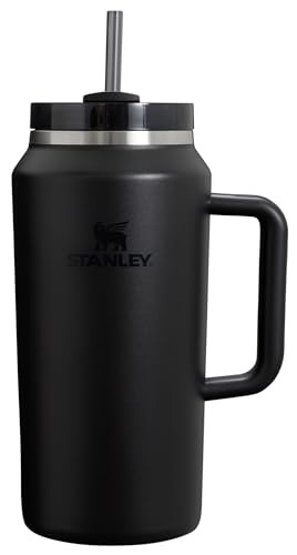 Stanley Quencher H2.0 FlowState Stainless Steel Vacuum Insulated Tumbler with Lid and Straw for Water, Iced Tea or Coffee, Smoothie and More, Black 2.0, 64oz - 64 oz - Black 2.0