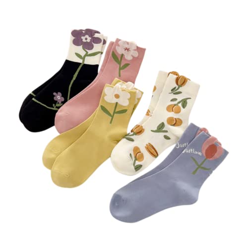 MeganJDesigns Cute Cotton Tulip Socks for Women