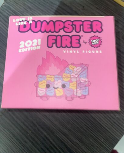 100% Soft - Dumpster Fire - Valentine's Day Pink - 2021 Edition Vinyl Figure  | eBay