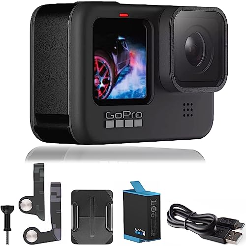 GoPro HERO9 Black - E-Commerce Packaging - Waterproof Action Camera with Front LCD and Touch Rear Screens, 5K Ultra HD Video, 20MP Photos, 1080p Live Streaming, Webcam, Stabilization - H9 Black