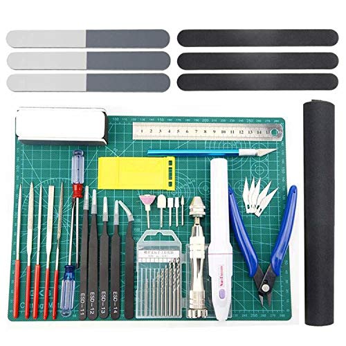 BXQINLENX Professional 33 PCS Gundam Model Tools Kit Modeler Basic Tools Craft Set Hobby Building Tools Kit for Gundam Car Model Building Repairing and Fixing (J) - 