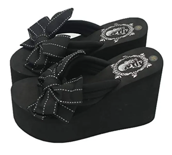 Mamilove Womens Chunky High Platform Wedge Flip-Flops Sandals
