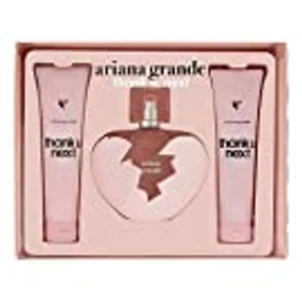 Ariana Grande Thank U Next for Women 3piece Set (3.4 Oz Eau De Parfume Spray + 3.4 Oz Body Souffle + 3.4 Oz Shower Gel), 10.2 Fl Oz