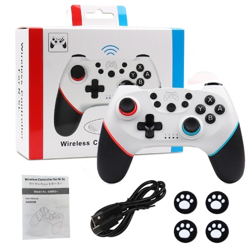 Pink Bluetooth Game Controller For PC/Switch - White & Black