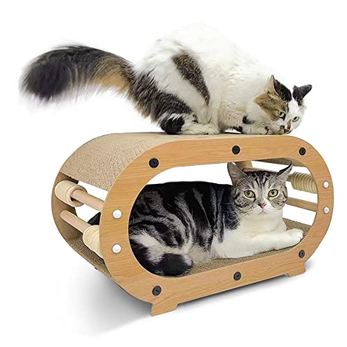 Large Cat Scratcher Bed - Cat Scratching Cardboard,100% Recycled Paper Cat Scratchers for Indoor Cats and Kitten, Chemical-Free Materials Cat Scratcher Lounge - Cat Scratch Pad - Double layer large design