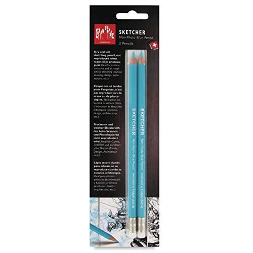 Caran d'Ache Sketcher Non-Photo Blue 2 Pc Blister Card (903.302 ) - 1