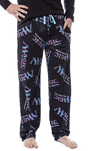 Magic The Gathering Card Game Men's Allover Logo Sleep Lounge Pants Pajama Pants - XX-Large