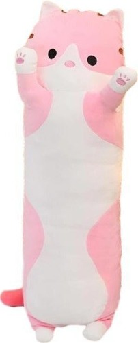 Kawaii Animals Body-Pillow (7 VARIANTS, 3 SIZES) - Pink Cat / 47" / 120 cm