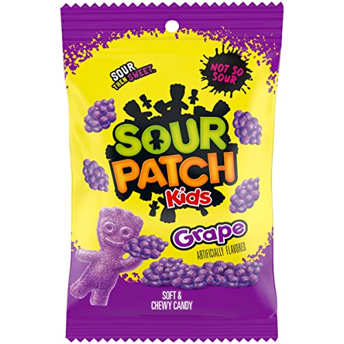 SOUR PATCH KIDS Grape Soft & Chewy Candy, 8.02 oz - 8.2 Ounce (Pack of 1)