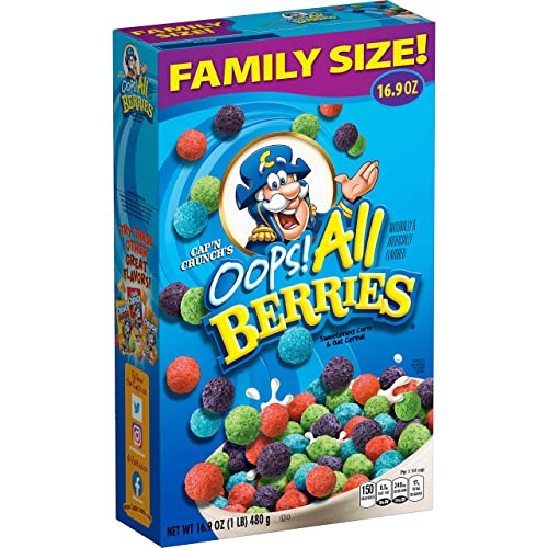 Cap'n Crunch Cereal, Oops All Berries, 16.9oz Box (Packaging May Vary)