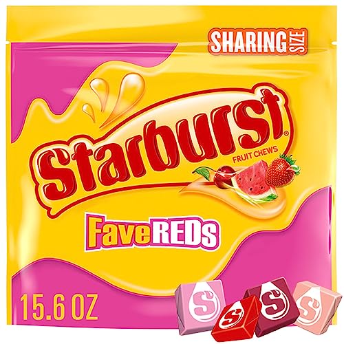 STARBURST FaveReds Fruit Chews Summer Candy, Sharing Size, 15.6 oz Resealable Bag - 15.6 Ounce (Pack of 1) - FaveREDs