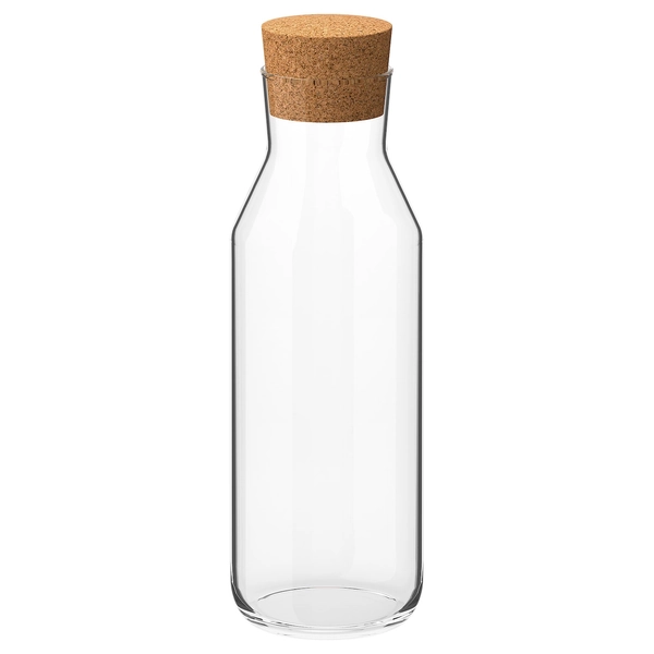 IKEA 365+ Carafe with stopper - clear glass/cork 34 oz