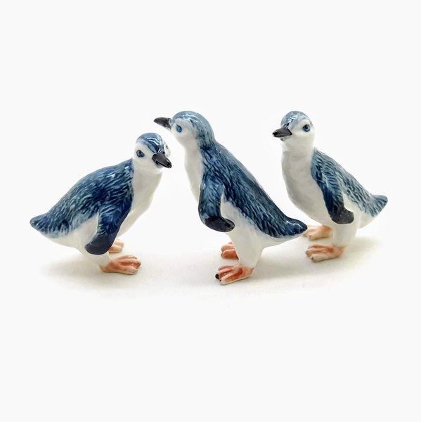 Set of 3 Little Bird Penguins Ceramic Figurines