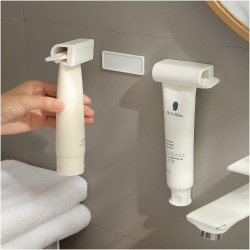 BEZOX Wall Mount Toothpaste Squeezer (Pack of 1)– Space Saving and Easy to Use Rolling Tube Squeezer – White - White-wall Mounted