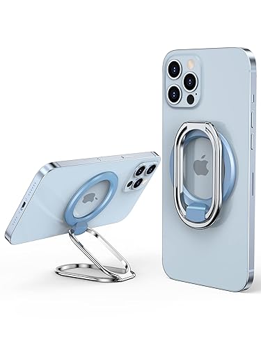 Mag Safe Phone Ring Holder, SUPERONE Adjustable Magnetic Kickstand & Removable Phone Grip Compatible with Wireless Charging Only for iPhone 16 & 15 & 14 & 13 & 12 Series - Sierra Blue - Sierra Blue
