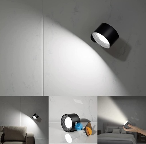 LED Rechargeable Wall Light/Sconce | Black