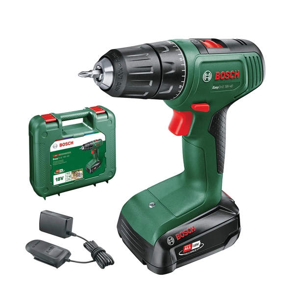 Bosch 18V Cordless Drill Driver With 2.0Ah Battery, Charger and Case, 2 Speed, 20 Torque Settings, 13mm Chuck, 40Nm - 13mm Chuck | 1 x 2.0ah Battery
