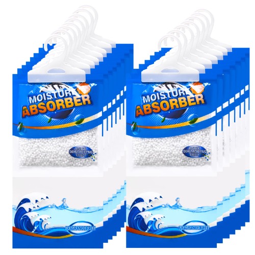 ZSZMFH 15 Pack Moisture Absorber Hanging Bags, Fragrance Free Humidity Packs, Hanging Closet Dehumidifier Bags, Moisture Absorber Packets-220gack. - 15-PACK