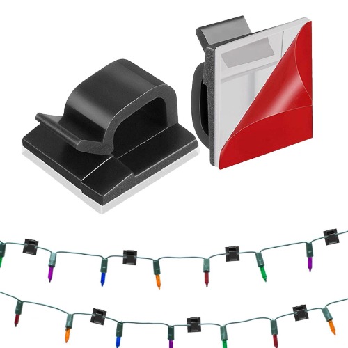 Cable Management Clip | Adhesive Cable Clip Holder Desktop Cord Organizing Fixture for Bedroom, Living Room - USB Cable Management Holder Clamps for Women, Men Hepvet - Transparent acrylic adhesive] black