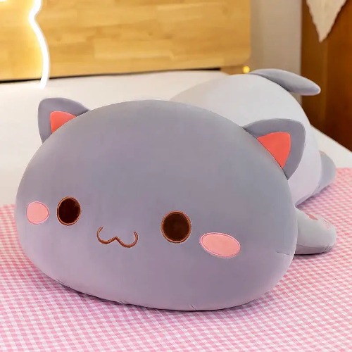 Peach & Goma Plushies in Soft Plush Material for Huggable Comfort - Gray A / 50cm