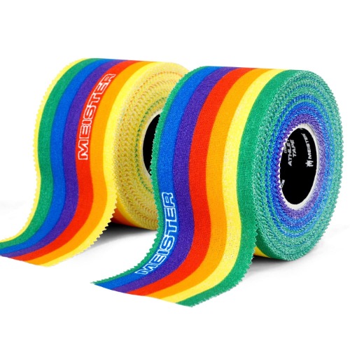 Meister Elite Athletic Tape - Breathable High-Adhesive Trainer's Tape - 2 Roll Pack - Pride Flag - Pride Flag