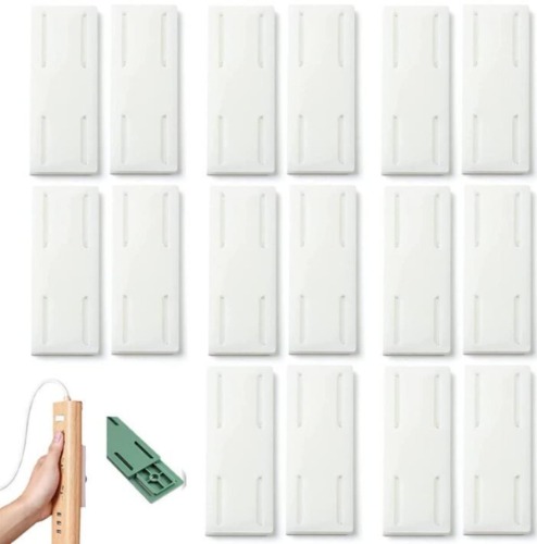 TTSM 16Pcs Self-Adhesive Desktop Socket Fixer, Adhesive Punch-Free Socket Holder, Wall-Mounted Power Strip Holder Fixator, Surge Protector Fixator Desk Wall Mount (Size : 16PCS) (E) - E