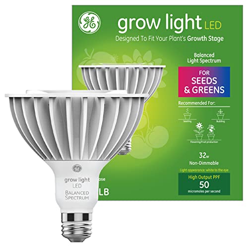 GE Grow LED Light Bulb for Plants Seeds and Greens with Balanced Light Spectrum, PAR38 Floodlight (1 Pack)