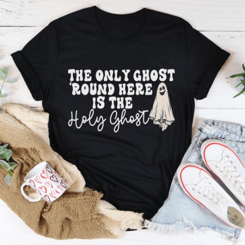 The Only Ghost Here Tee - Black Heather / 2XL