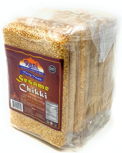Rani Sesame Chikki (Brittle Candy) 100g (3.5oz) x Pack of 10 ~ All Natural | Vegan | No colors | Gluten Friendly | Indian Origin - Sesame 3.52 Ounce (Pack of 10)