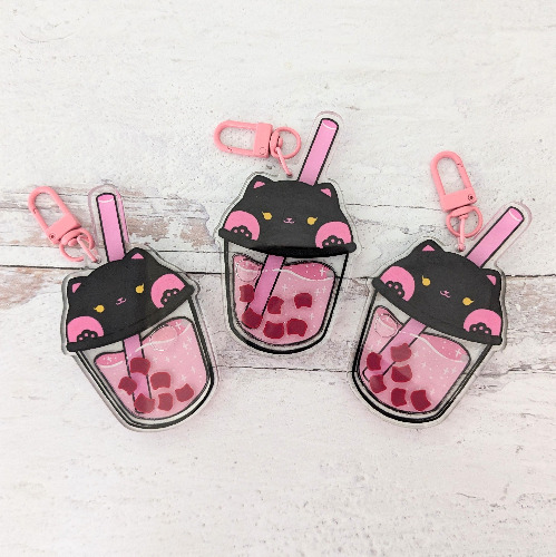 Black Cat - Liquid Shaker Acrylic Charm - No Liquid (International Only)