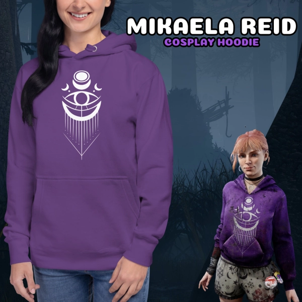 Mikaela Reid Lazy Pyjamas PJs Cosplay Hoodie Dead By Daylight DBD Gaming Gamer Cozy Break Unisex Purple Gift Hooded Sweatshirt Jumper