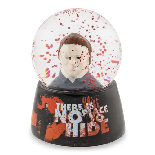 Halloween Michael Myers No Place to Hide Mini Snow Globe with Swirling Glitter Display | Horror Movie Collectible Keepsake | 3 Inches Tall